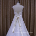 Appliqued Lace A-Line Brautkleider mit Perlen Sash